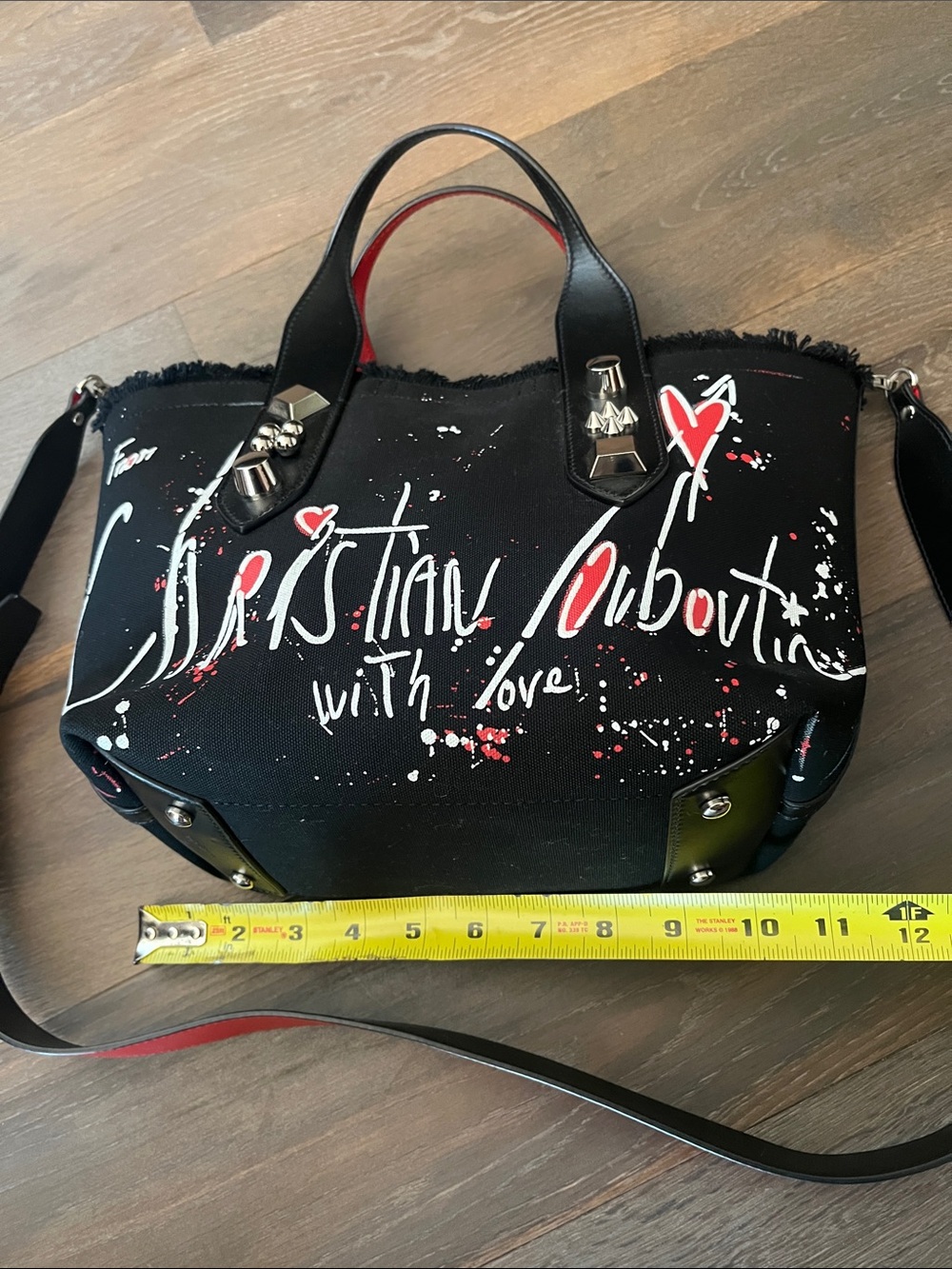 Christian Louboutin Black Mini Tote with Red Accents and Graffiti - Picture 5 of 7